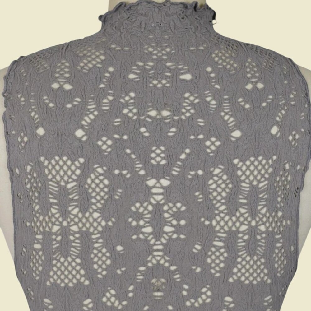 INTIMATELY CROCHET LACE GREIGE MOCK NECK BODYCON DRESS - Picture 7 of 9